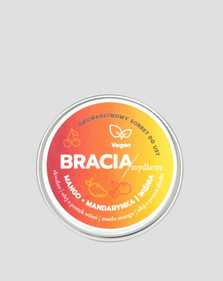 Sorbet de fructe pentru buze uscate și crăpate, cireșe, mango și mandarine Bracia Mydlarze