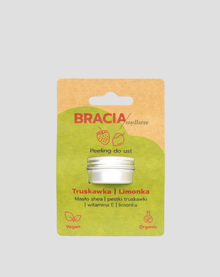 Exfoliant de buze căpșuni cu lămâie verde cu vitamina E hidratant și netezitor Bracia Mydlarze - 3