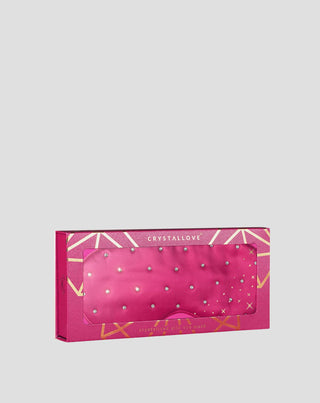 Mască de ochi pentru somn, din mătase decorată cu cristale – hot pink Crystallove - 4