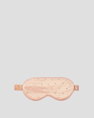 Bandă pentru ochi din mătase pentru somn, decorată cu cristale – rose gold Crystallove_3