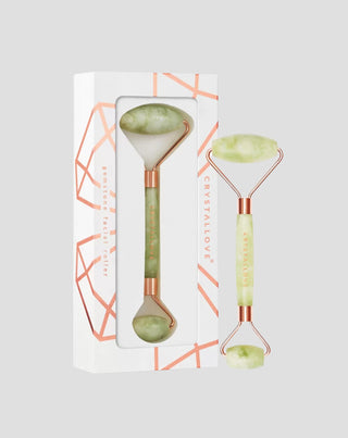 Rolă de masaj pentru față din jad – piatra naturală a tinereții Jade roller Crystallove - 1