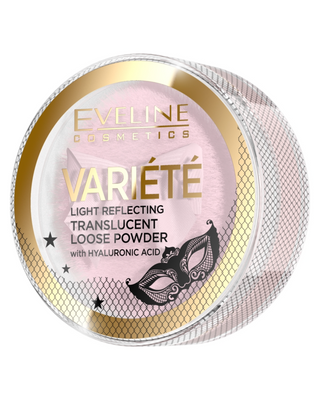 Pudră pulbere care reflectă lumina cu puf moale pentru aplicare Variete Eveline - 1