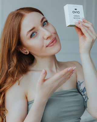 Lentile de contact de culoare verde cu dungi argintii lunile verzi nr. 3 Ovio - 2