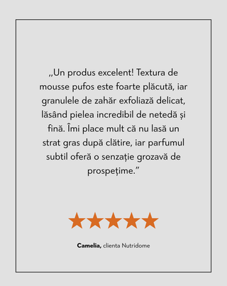 Exfoliant de corp cu zahăr pentru netezirea pielii Nutridome 250 g