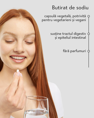 Butirat de sodiu 620 mg/zi pentru tulburări intestinale, inflamatorii și ale florei bacteriene Nutridome 60 buc.