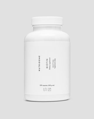 Biotin capsule 2500 mcg vitamina H pentru par, piele si unghii Nutridome 180 buc.
