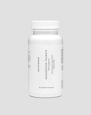 Taurat de magneziu blând cu stomacul, pentru crampe la nivelul picioarelor și gambelor, oboseală și stres Nutridome 60 capsule