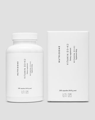 Vitamine D3 + K2 cu inulina pentru sustinerea sistemului scheletic si a imunitatii Nutridome 180 buc.
