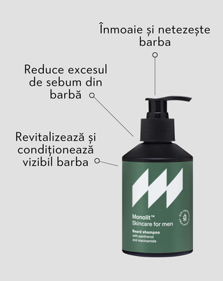 Șampon pentru barbă cu pantenol și niacinamidă pentru curățarea și condiționarea bărbii Monolit - 4