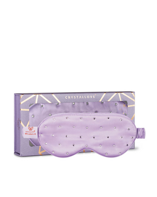 Mască de ochi pentru somn, din mătase decorată cu cristale – lilac Crystallove - 1