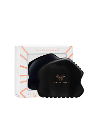 Placă de masaj Gua Sha din piatră de obsidian de mare putere Crystallove - 1