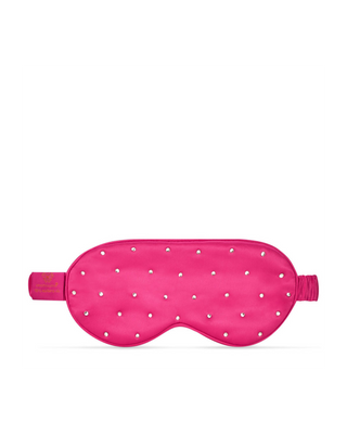 Mască de ochi pentru somn, din mătase decorată cu cristale – hot pink Crystallove - 2