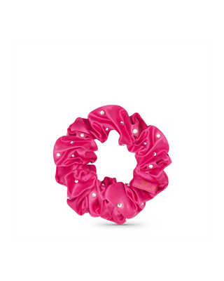 Elastic de păr din mătase cu cristale – hot pink Crystallove - 3