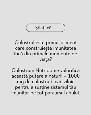 Colostru 1000 mg/zi pentru imunitate, colostru bovin cu vitamine si minerale Nutridome 60 buc.