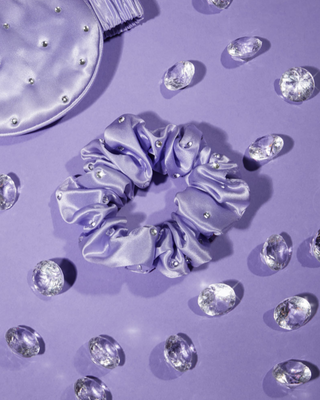 Elastic de păr din mătase cu cristale – lilac Crystallove - 2