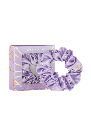 Elastic de păr din mătase cu cristale – lilac Crystallove - 1
