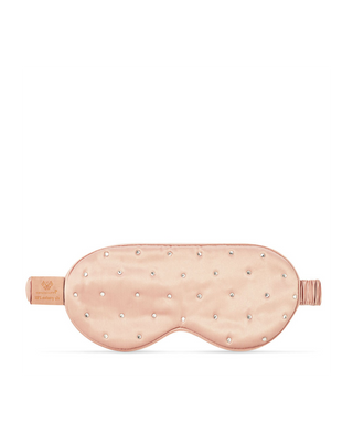 Mască de ochi pentru somn, din mătase decorată cu cristale – rose gold Crystallove - 2