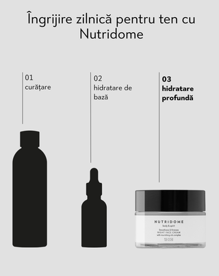 Crema de fata de noapte pentru netezire si fermitate Nutridome cu acid hialuronic