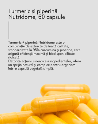Turmeric si piperina pentru digestie si sustinerea ficatului Nutridome supliment alimentar 60 capsule - 3