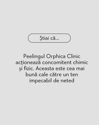 Peeling de față cu niacinamidă, pantenol, BHA și microgranule Anti-Acne Orphica Clinic 100 ml