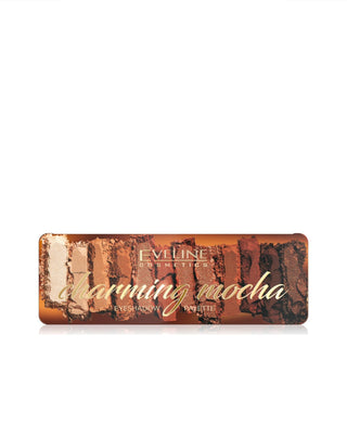 Paletă de 12 farduri de pleoape în nuanțe nude și bronz Charming Mocha Eveline