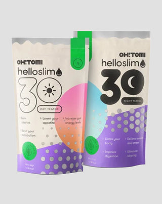 Detox de 30 de zile pentru organism – arzător de grăsimi cu ceaiuri de zi și de noapte Hello Slim Oh!Tomi - 1