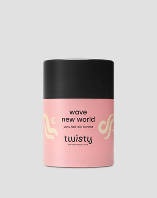 Bonetă de dormit roz din mătase pentru păr creț și ondulat Twisty - 4