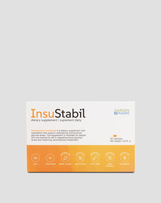 Supliment alimentar pentru niveluri normale de zahăr și metabolism InsuStabil Gardenpharm 30 capsule - 1