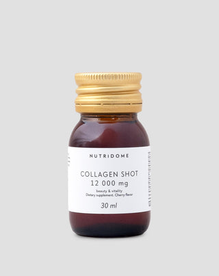 Shot lichid cu colagen 12 000 mg cu vitamine, supliment alimentar Nutridome 30 ml