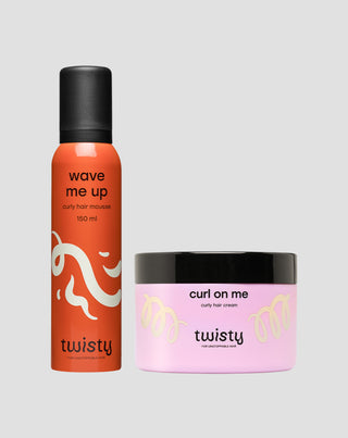 Set spumă + cremă pentru bucle, pentru definirea și stilizarea părului creț și ondulat Twisty - 1