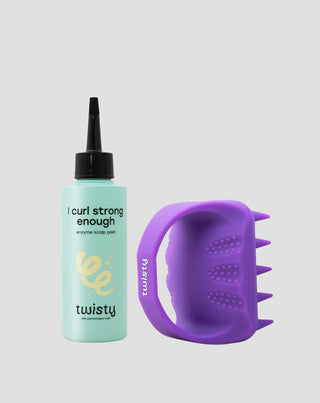 Set masajer din silicon + peeling enzimatic pentru curățarea și stimularea microcirculației scalpului Twisty - 1