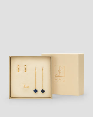 Cercei placați cu aur cu pietre naturale lapis lazuli set de cercei Mys_5