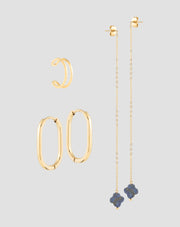 Cercei placați cu aur cu pietre naturale lapis lazuli set de cercei Mys_1