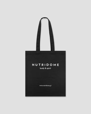 Geanta de cumparaturi Nutridome neagra ecologica cu imprimeu - 1