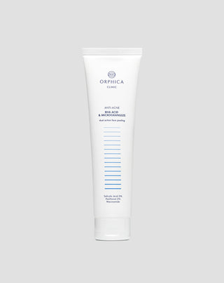 Peeling de față cu niacinamidă, pantenol, BHA și microgranule Anti-Acne Orphica Clinic 100 ml